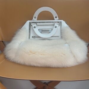 Versace  Fox Fur Frame Bag